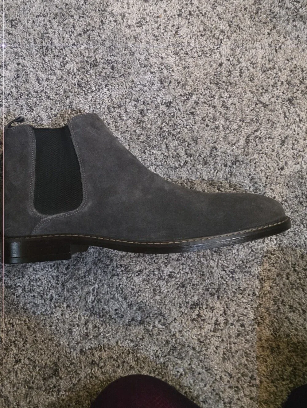 New Crown Vintage Men's Grey Suede Chelsea Boot